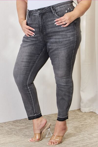 Judy Blue Full Size High Waist Tummy Control Release Hem Skinny Jeans |1mrk.com