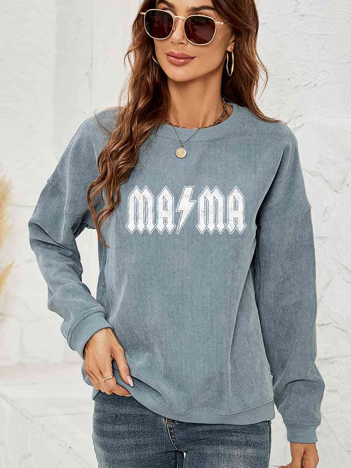 MAMA Graphic Dropped Shoulder Sweatshirt |1mrk.com