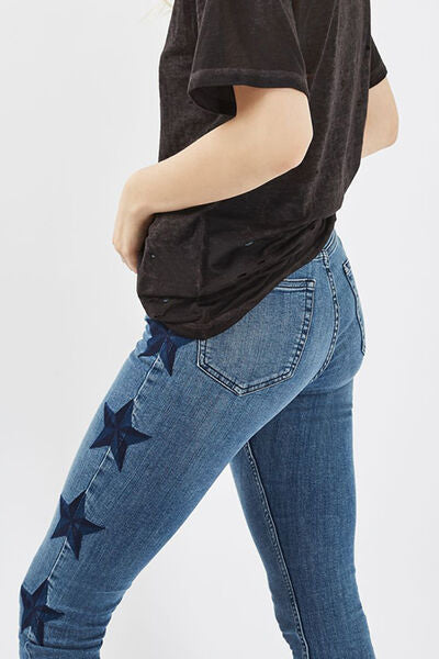Star Pattern Skinny Jeans |1mrk.com