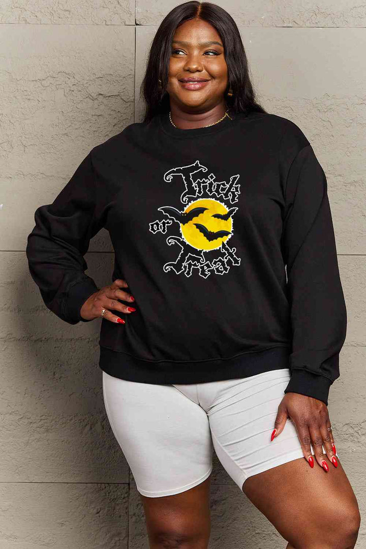 Simply Love Full Size TRICK OR TREAT Graphic Sweatshirt |1mrk.com