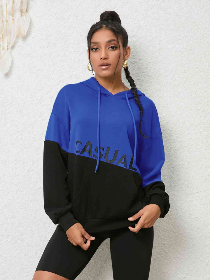 CASUAL Graphic Two-Tone Hoodie | 1mrk.com