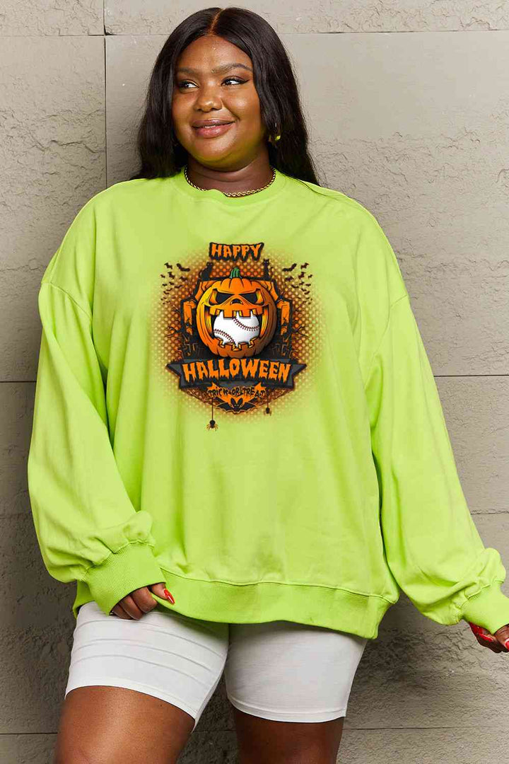 Simply Love Full Size HAPPY HALLOWEEN Graphic Sweatshirt |1mrk.com