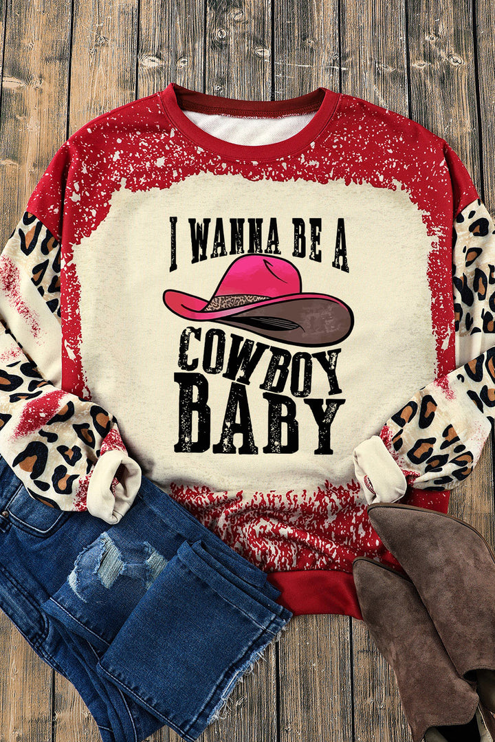 I WANNA BE A COWBOY BABY Round Neck Sweatshirt | Trendsi