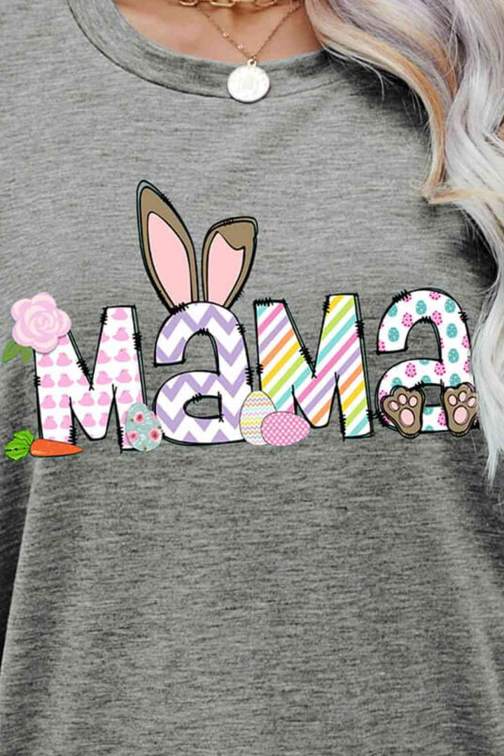 Easter MAMA Graphic Round Neck T-Shirt | 1mrk.com