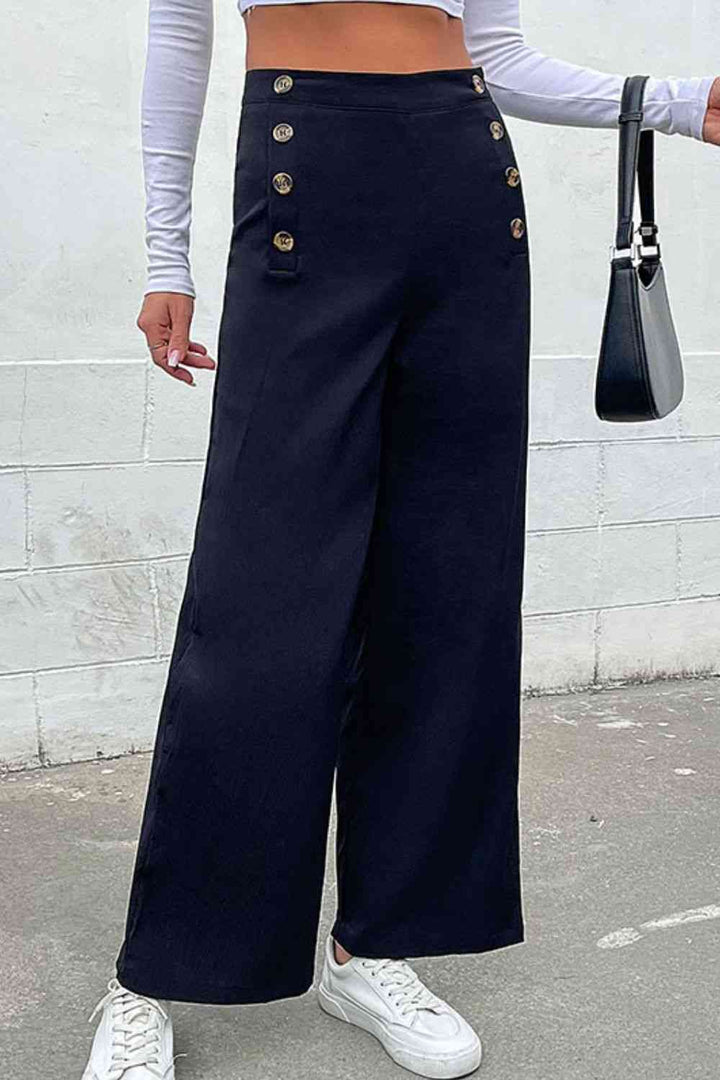 Double-Breasted Wide Leg Pants | 1mrk.com