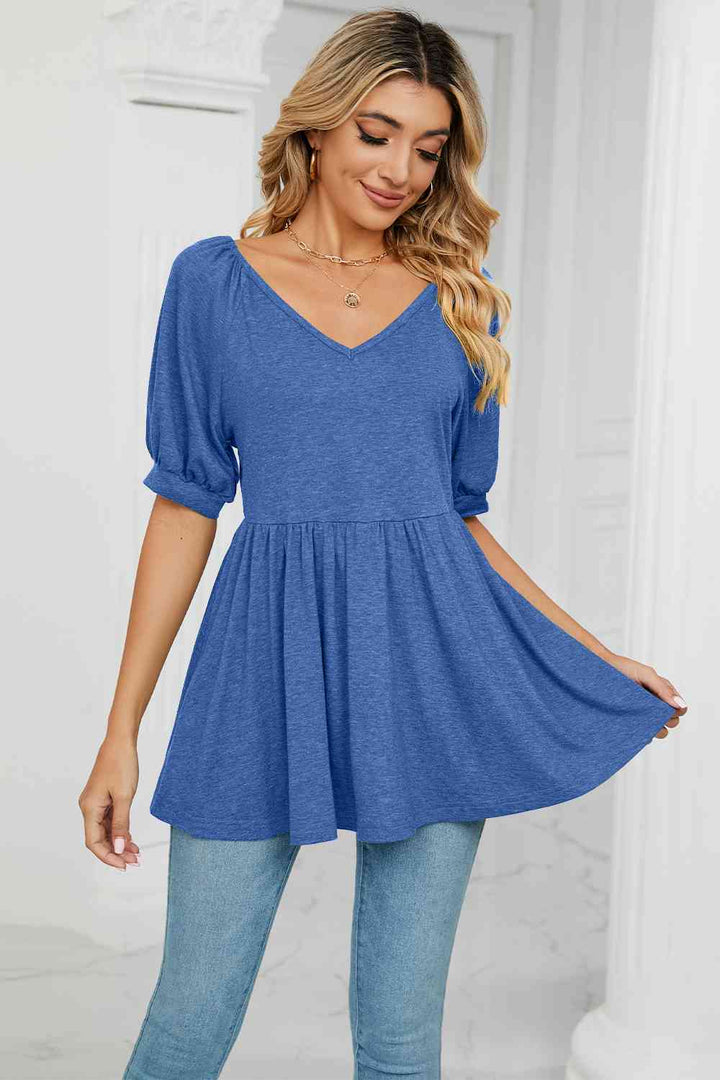 V-Neck Babydoll Top | 1mrk.com