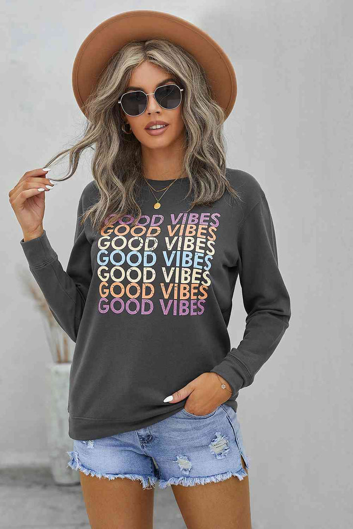 GOOD VIBES Graphic Sweatshirt |1mrk.com