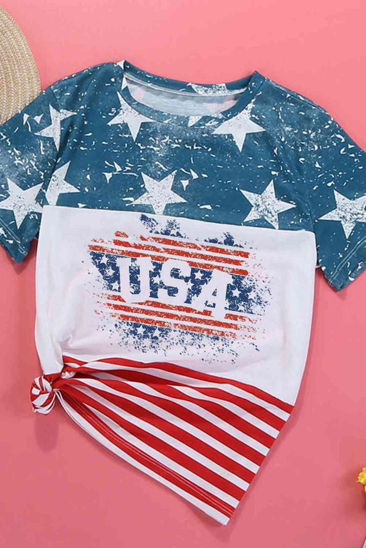 Stars and Stripes Color Block T-Shirt | 1mrk.com