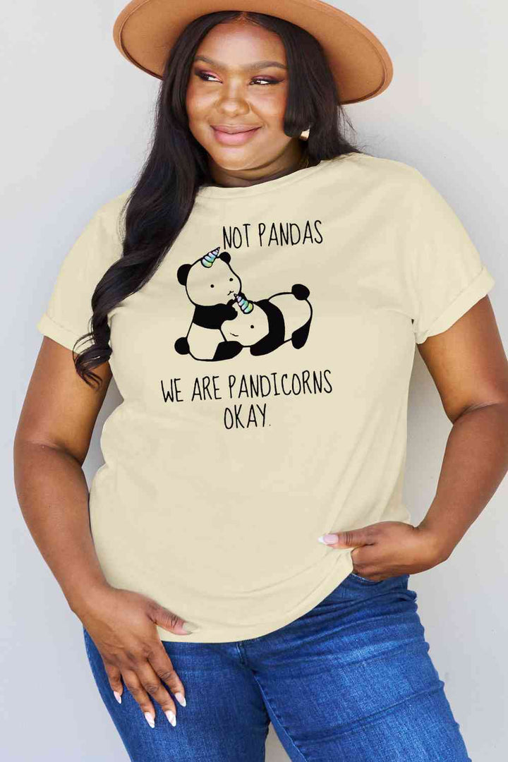 Simply Love Full Size  Pandicorn Graphic Cotton T-Shirt | 1mrk.com