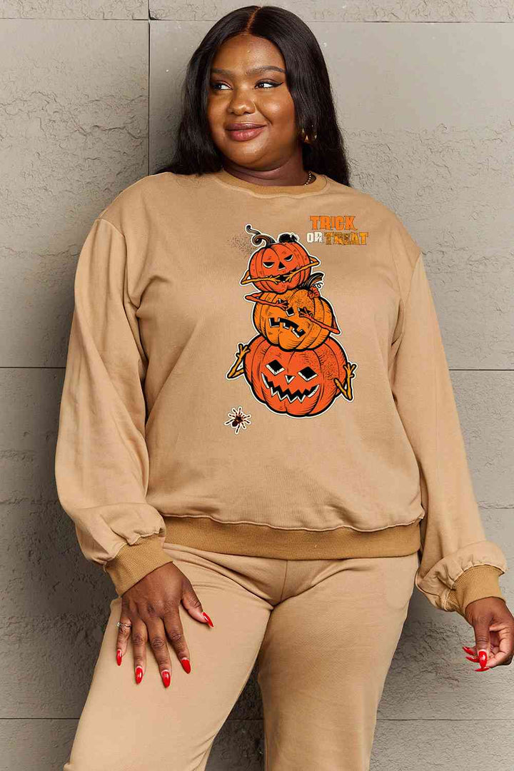 Simply Love Full Size TRICK OR TREAT Graphic Sweatshirt |1mrk.com