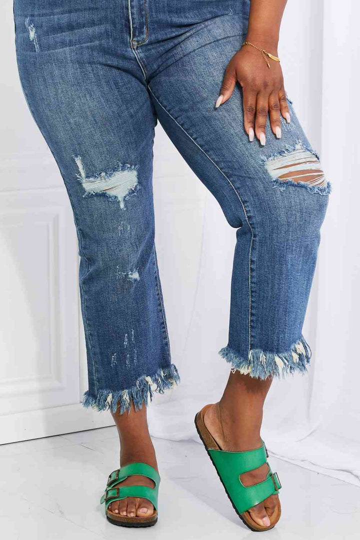 RISEN Full Size Undone Chic Straight Leg Jeans | 1mrk.com