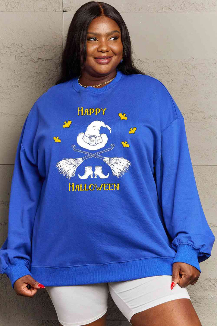 Simply Love Full Size HAPPY HALLOWEEN Graphic Sweatshirt |1mrk.com