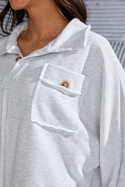 Exposed Seam Collared Neck Sweatshirt |1mrk.com