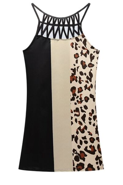 Printed Grecian Neck Mini Dress |1mrk.com