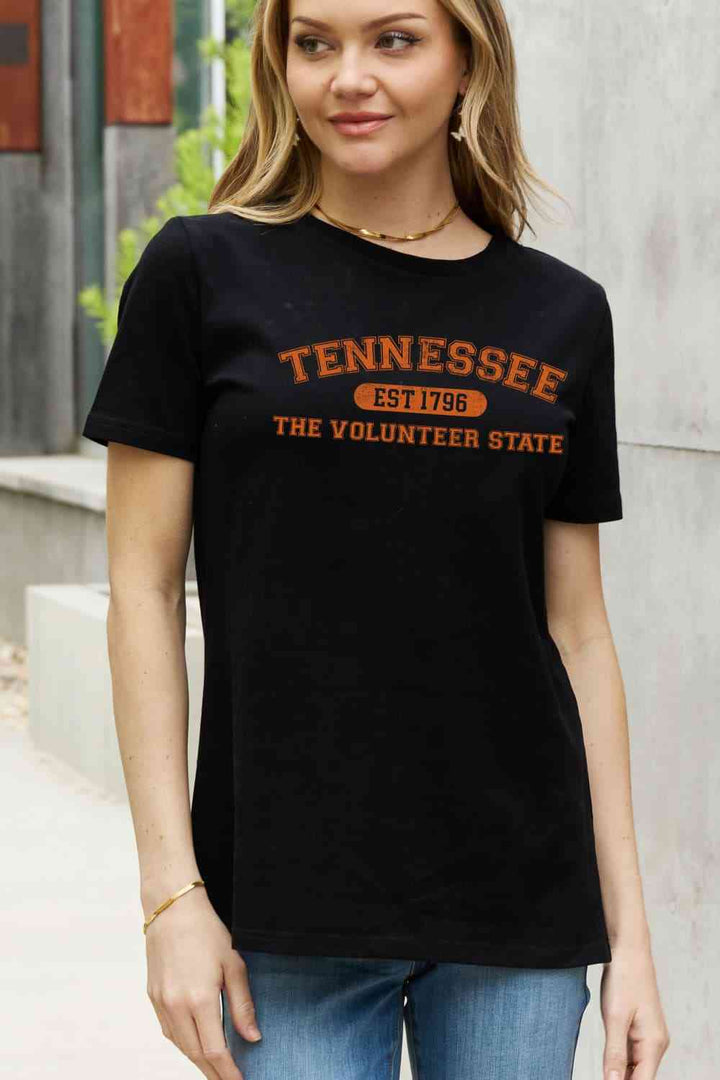 Simply Love Full Size TENNESSEE EST 1796 THE VOLUNTEER STATE Graphic Cotton Tee | 1mrk.com