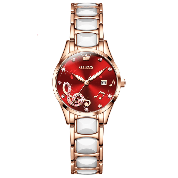OLEVS 3605 Watch Fashion Luxury Clock  Ceramics Quartz OLEVS