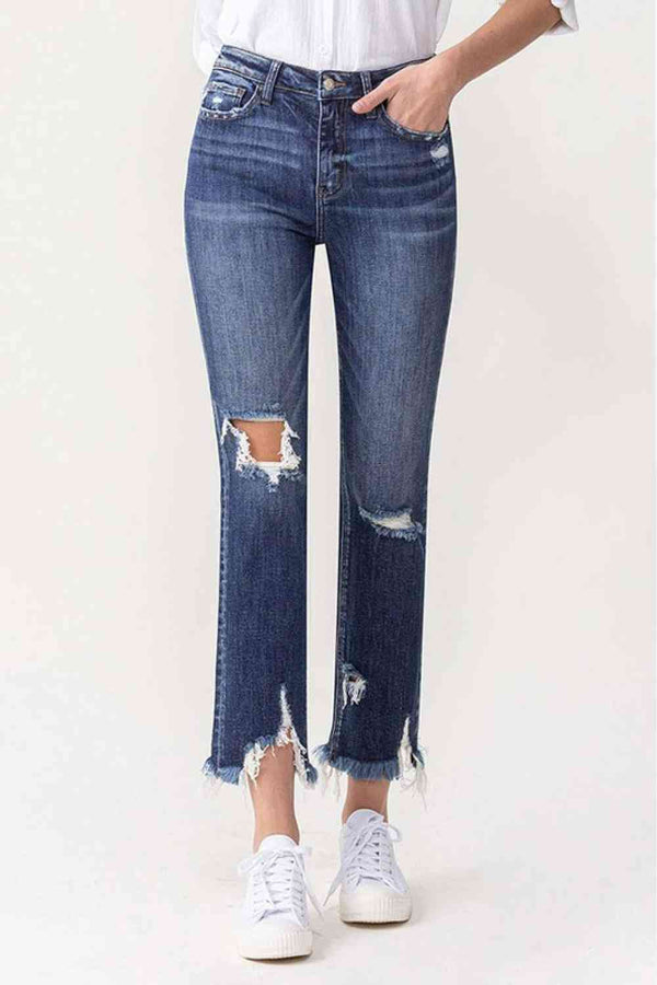 Lovervet Jackie Full Size High Rise Crop Straight Leg Jeans | 1mrk.com