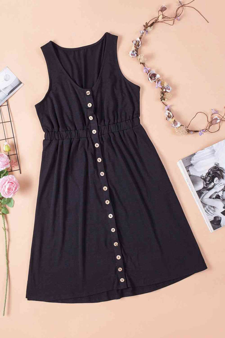 Sleeveless Button Down Mini Magic Dress | 1mrk.com