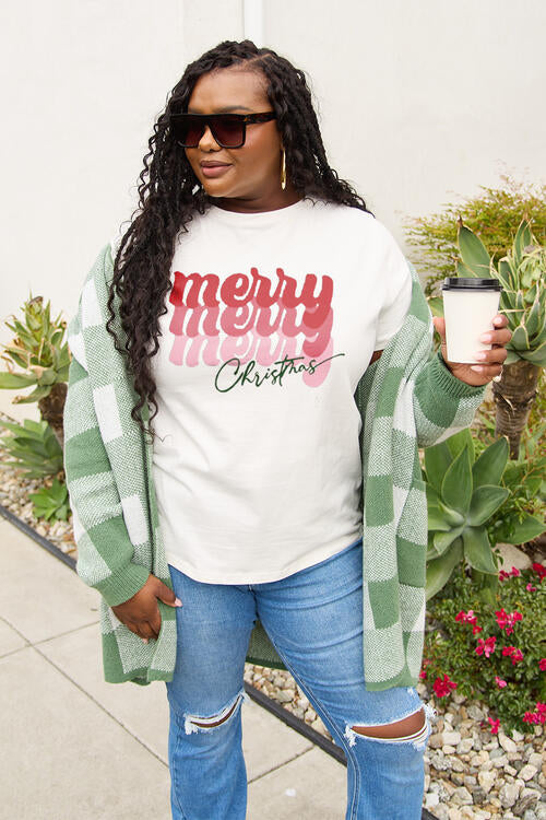 Simply Love Full Size MERRY CHRISTMAS Short Sleeve T-Shirt | 1mrk.com
