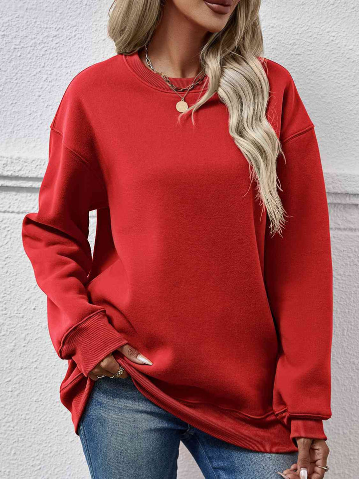 Round Neck Long Sleeve Sweatshirt |1mrk.com