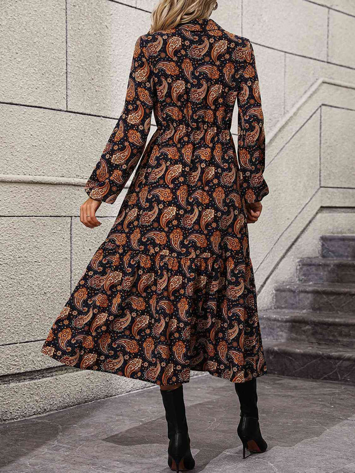 Long Sleeve Collared Midi Dress | 1mrk.com
