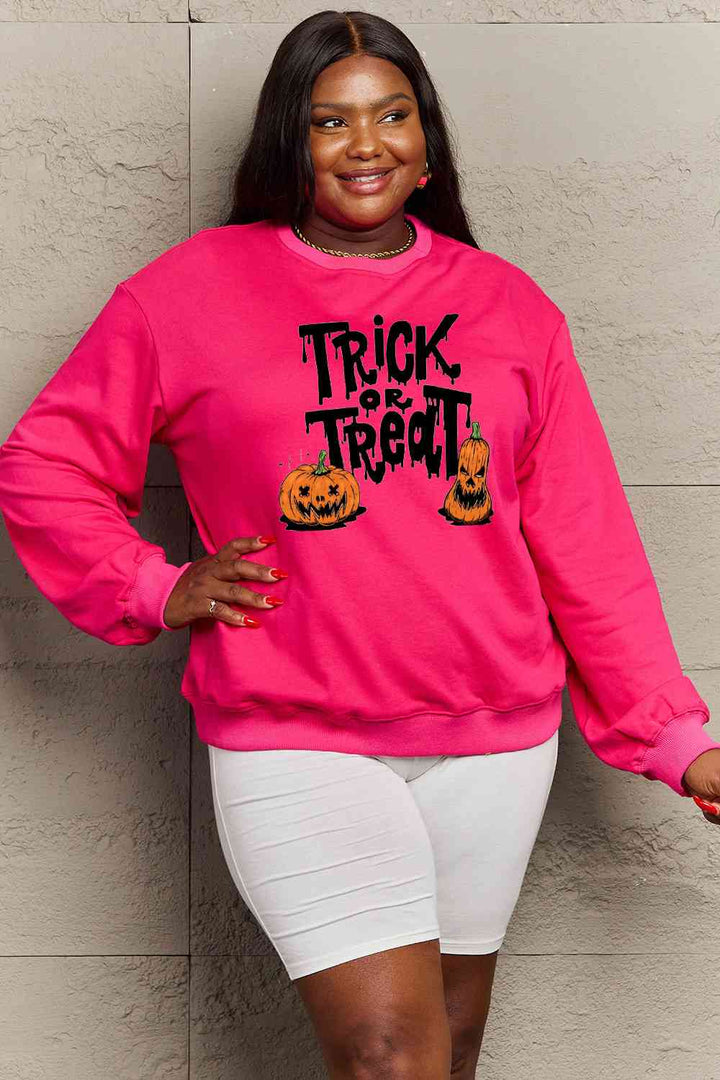 Simply Love Full Size TRICK OR TREAT Graphic Sweatshirt |1mrk.com