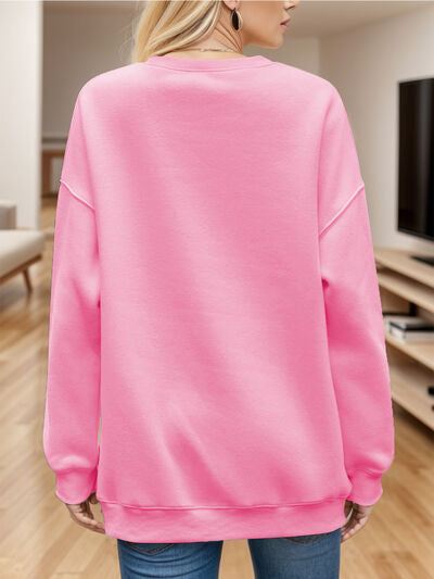 Round Neck Long Sleeve Sweatshirt |1mrk.com