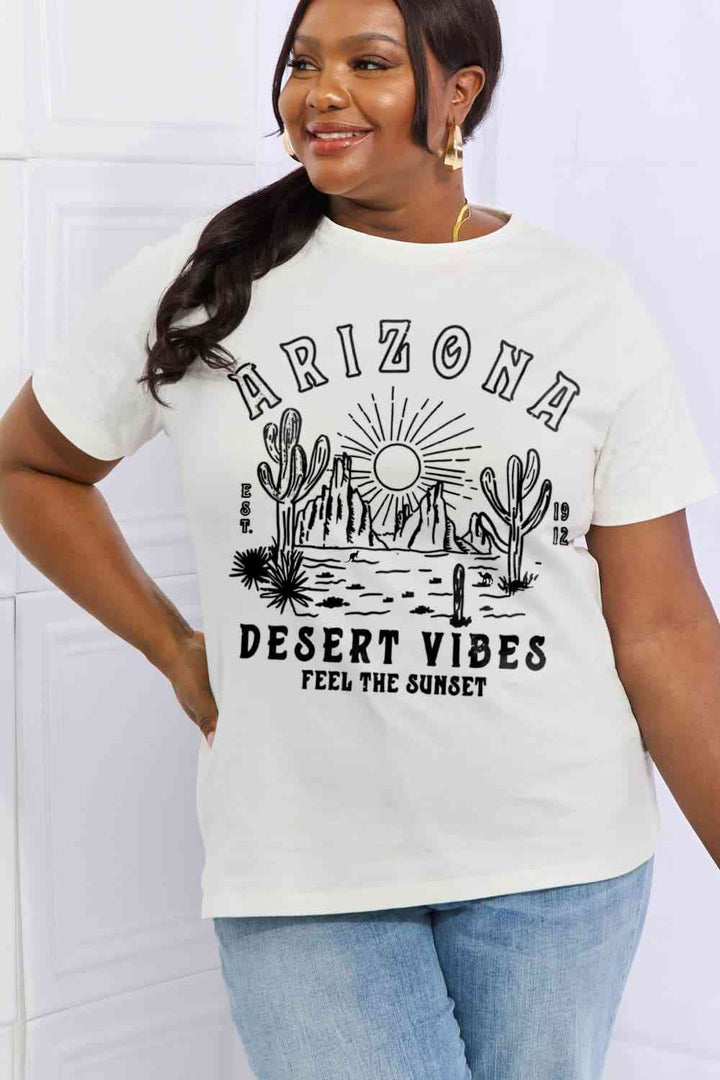 Simply Love Simply Love Full Size ARIZONA DESERT VIBES FEEL THE SUNSET Graphic Cotton Tee | 1mrk.com