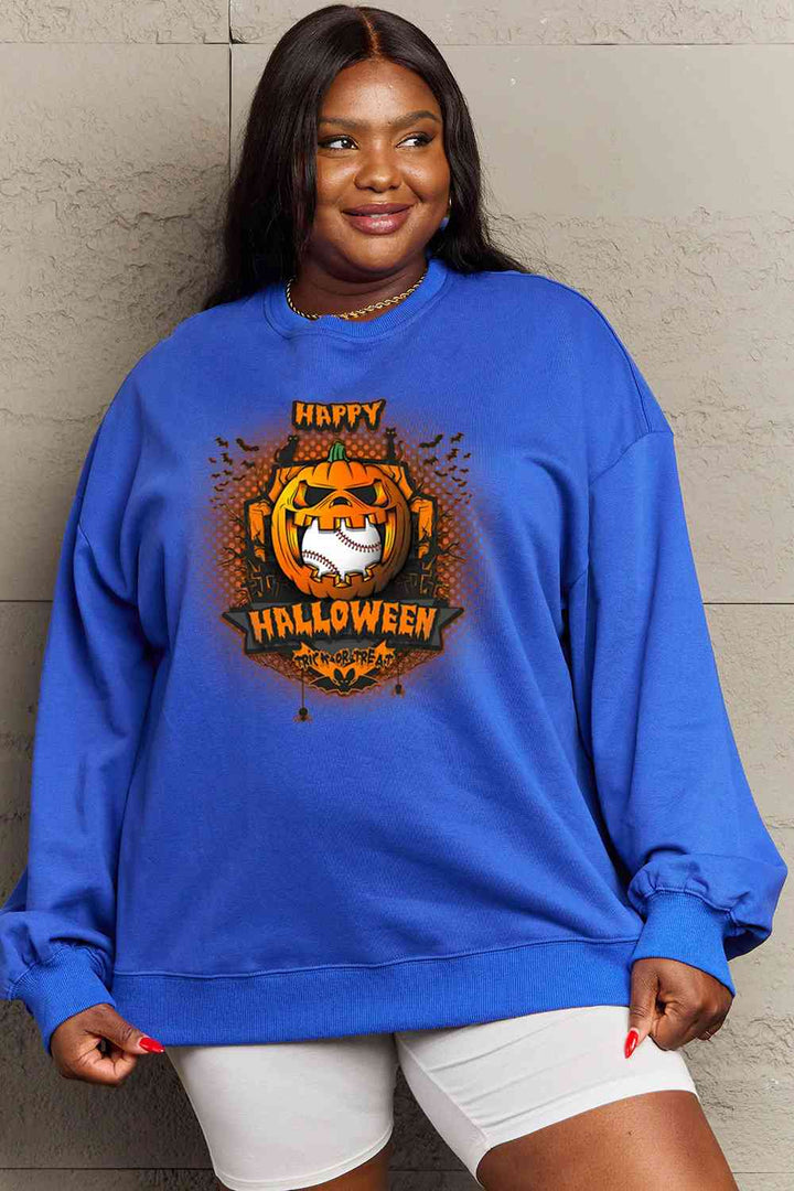 Simply Love Full Size HAPPY HALLOWEEN Graphic Sweatshirt |1mrk.com