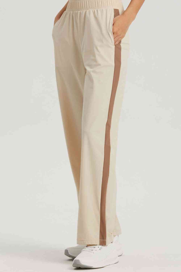 Side Stripe Elastic Waist Sports Pants |1mrk.com