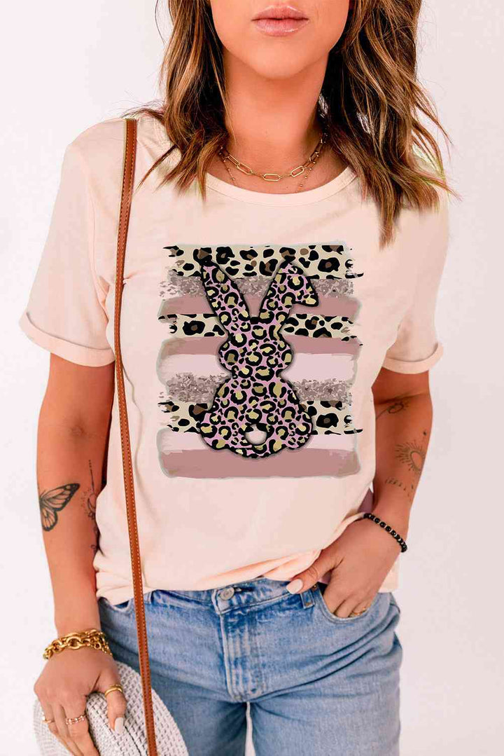 Easter Leopard Bunny Graphic T-Shirt | 1mrk.com