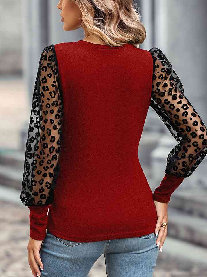 Leopard Round Neck Top | 1mrk.com