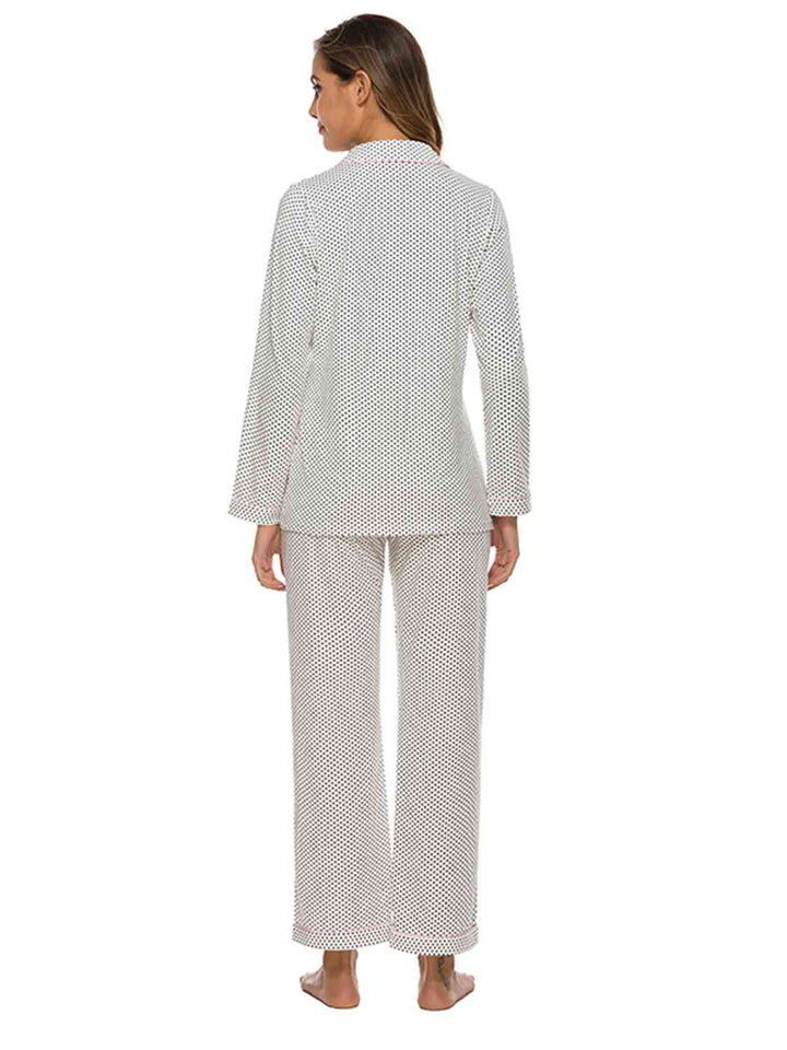 Collared Neck Loungewear Set with Pocket | 1mrk.com