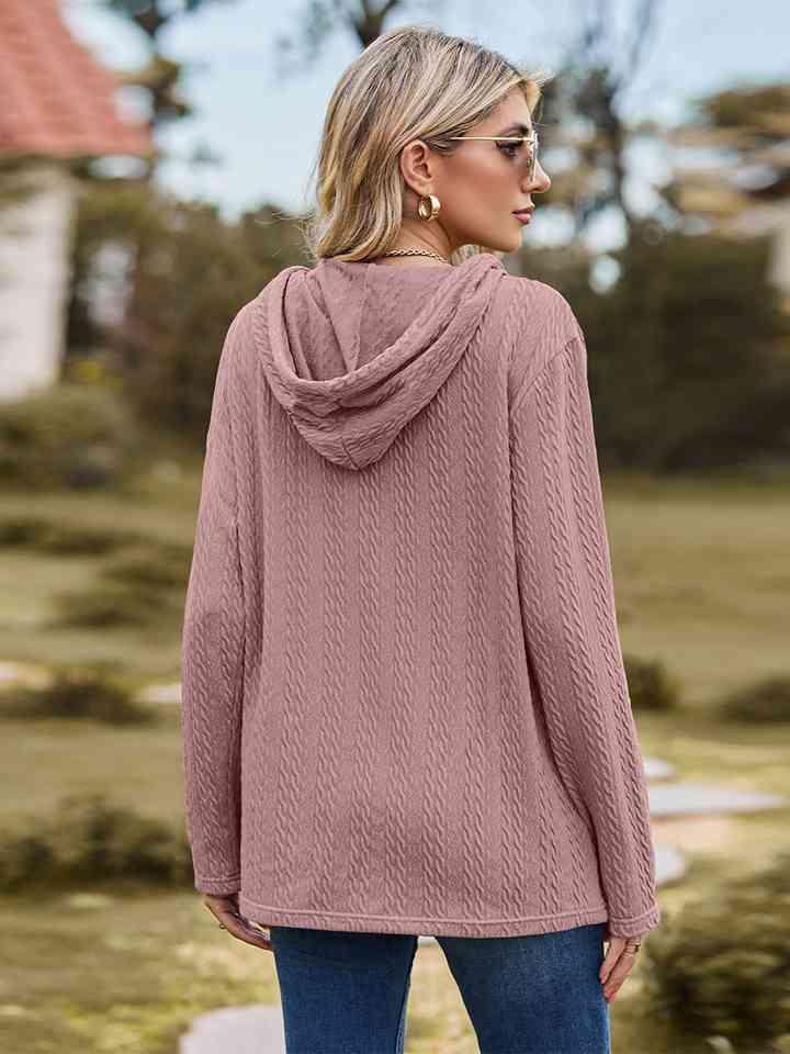 Cable-Knit Hooded Blouse |1mrk.com