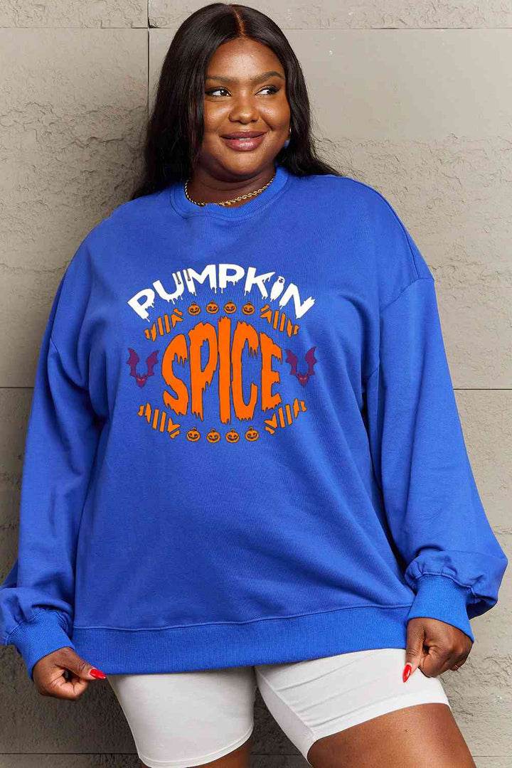 Simply Love Full Size PUMPKIN SPICE Graphic Sweatshirt | 1mrk.com