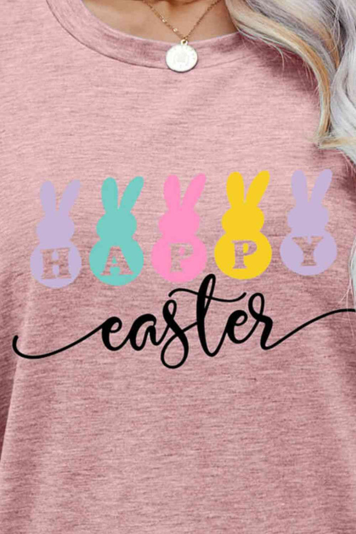 HAPPY EASTER Graphic Round Neck T-Shirt | 1mrk.com