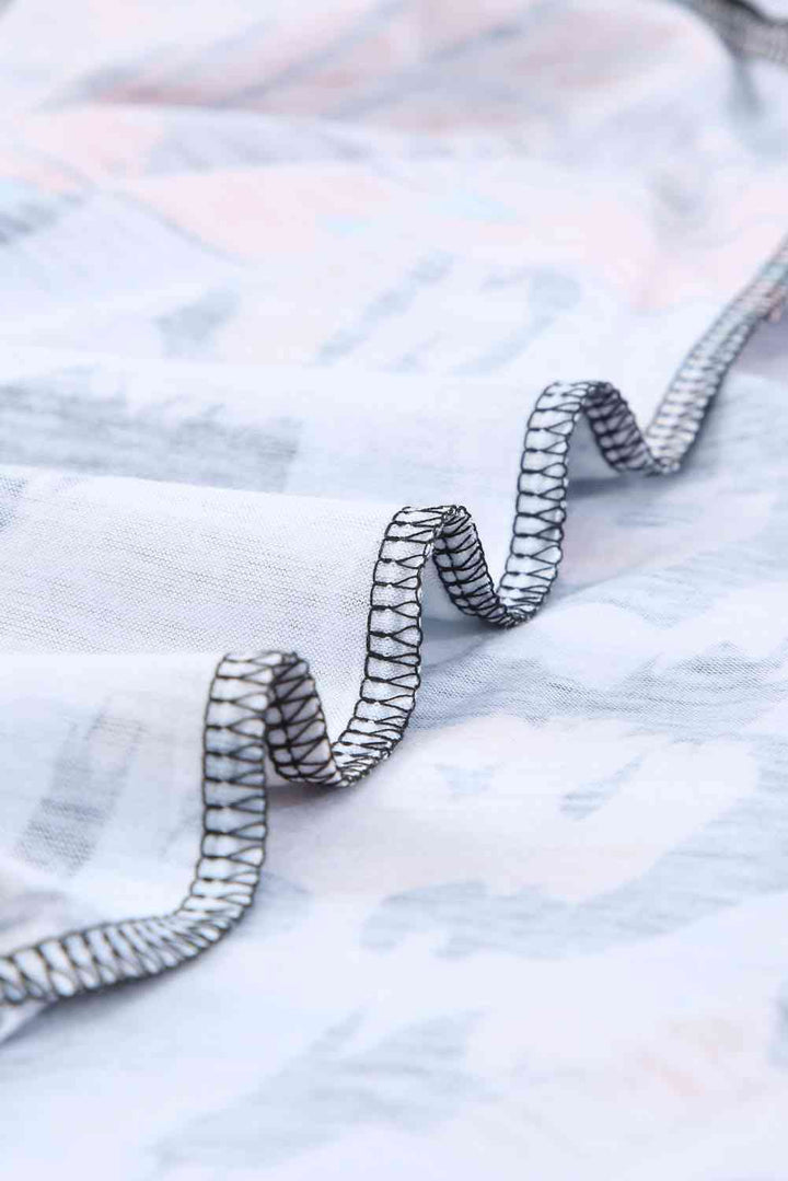Printed Zip-Collar Short Raglan Sleeve Tee | 1mrk.com
