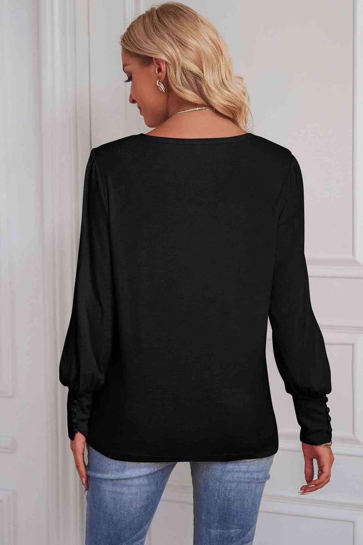 Round Neck Puff Sleeve T-Shirt | 1mrk.com