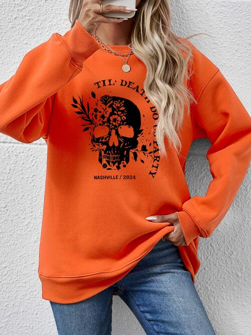 Graphic Round Neck Dropped Shoulder Sweatshirt |1mrk.com