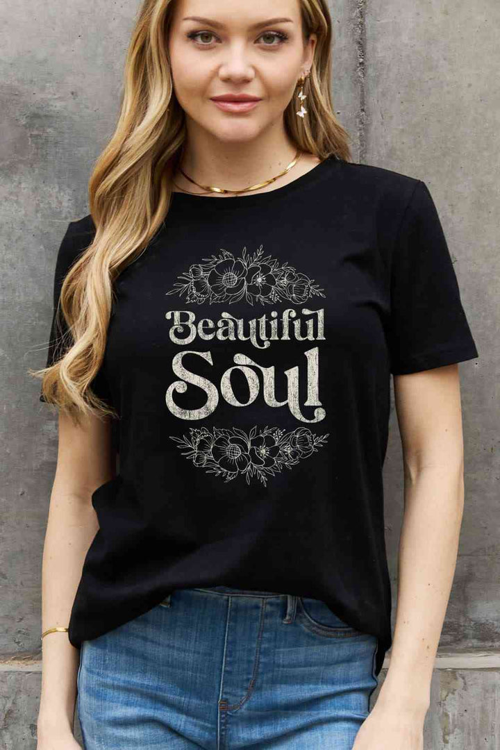 Simply Love Full Size BEAUTIFUL SOUL Graphic Cotton Tee | 1mrk.com