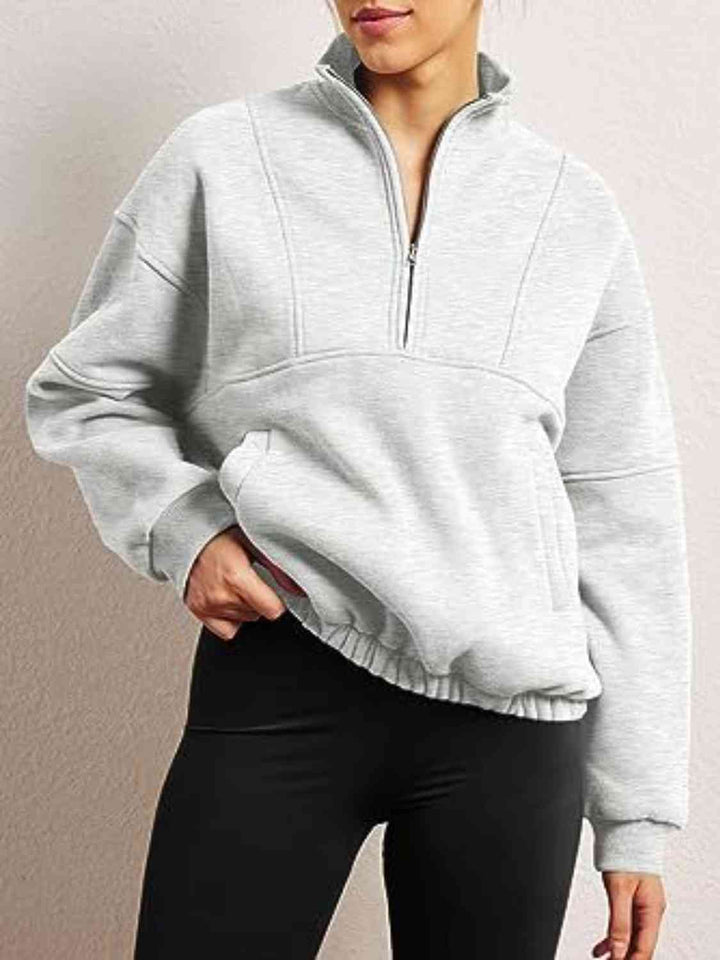 Half-Zip Long Sleeve Sweatshirt |1mrk.com