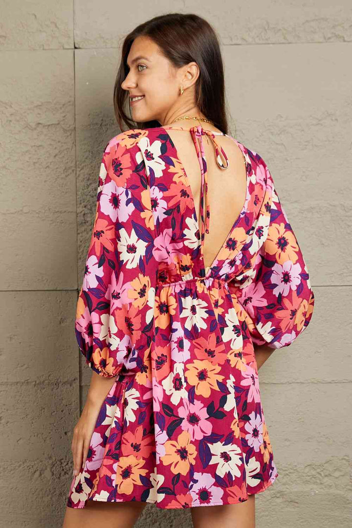 GeeGee Full Size Floral Print Mini Dress | 1mrk.com