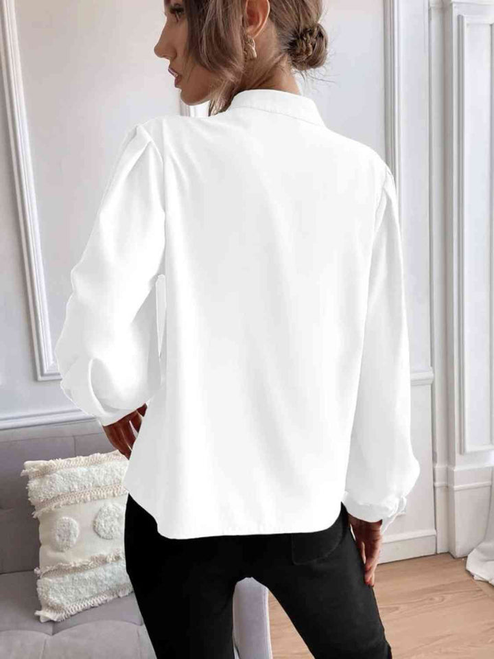 Mock Neck Button Front Shirt | 1mrk.com