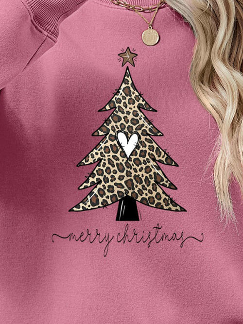 Christmas Tree Graphic Long Sleeve Sweatshirt |1mrk.com