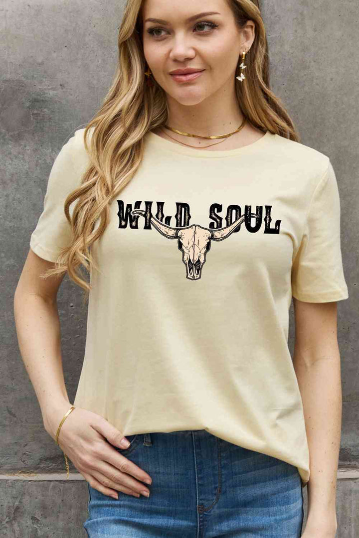 Simply Love Full Size WILD SOUL Graphic Cotton Tee | 1mrk.com