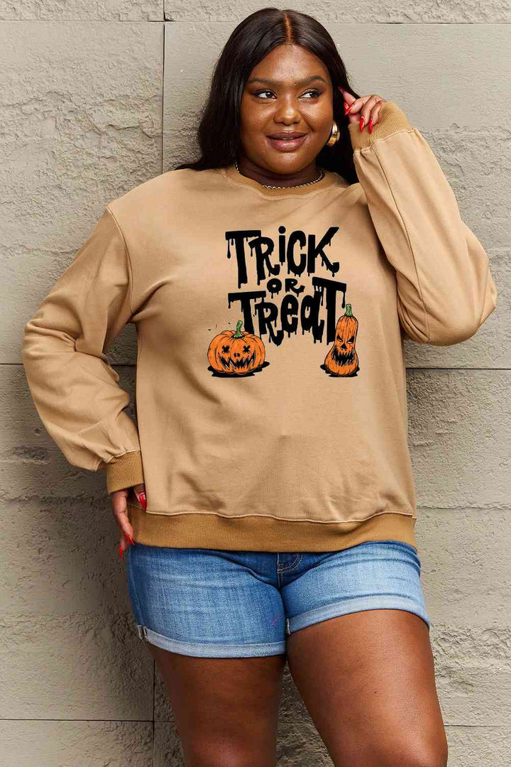 Simply Love Full Size TRICK OR TREAT Graphic Sweatshirt |1mrk.com