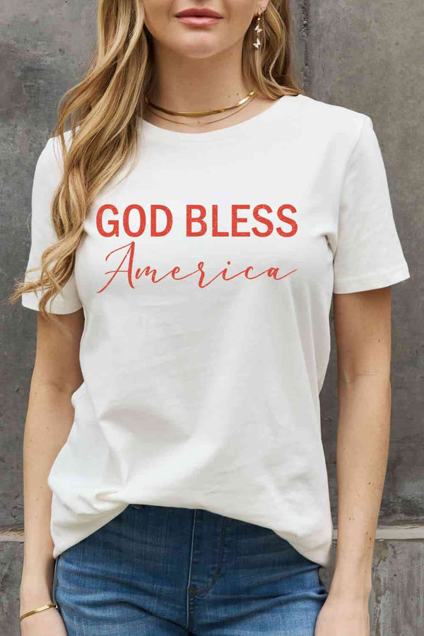 Simply Love GOD BLESS AMERICA Graphic Cotton Tee | 1mrk.com
