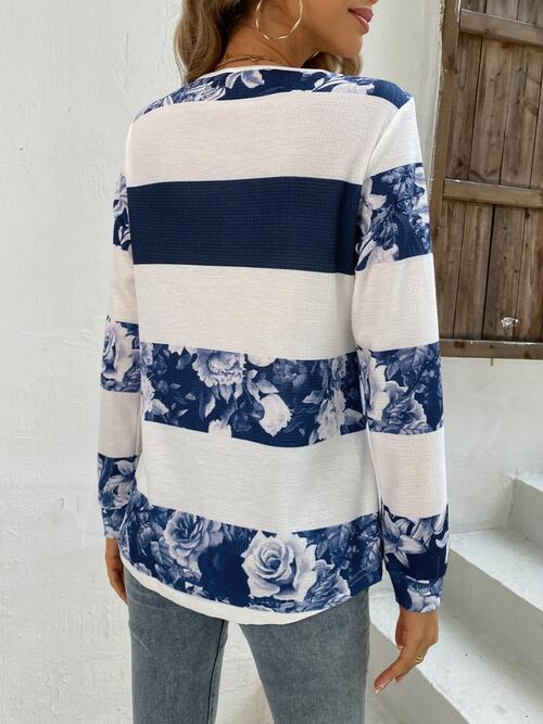 Printed Half Zip Long Sleeve T-Shirt | 1mrk.com