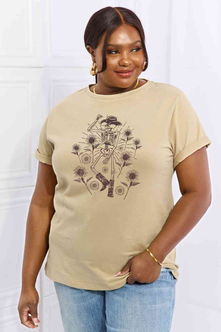 Simply Love Full Size Skeleton Graphic Cotton Tee | 1mrk.com