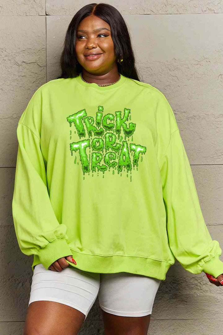 Simply Love Full Size TRICK OR TREAT Graphic Sweatshirt |1mrk.com